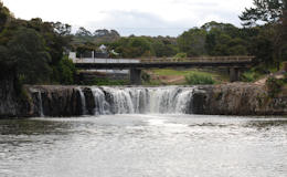 Haruru Falls from the lake